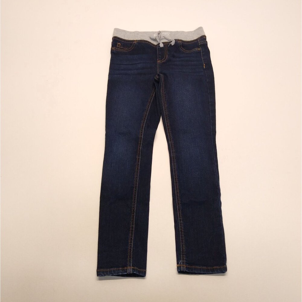 Wonder Nation Girls' M (7-8) Jeggings Denim Style Faux Drawstring Waist